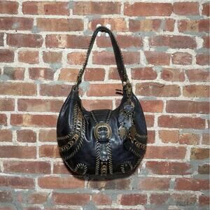 Isabella Fiore Leather Woodland Hobo Bag